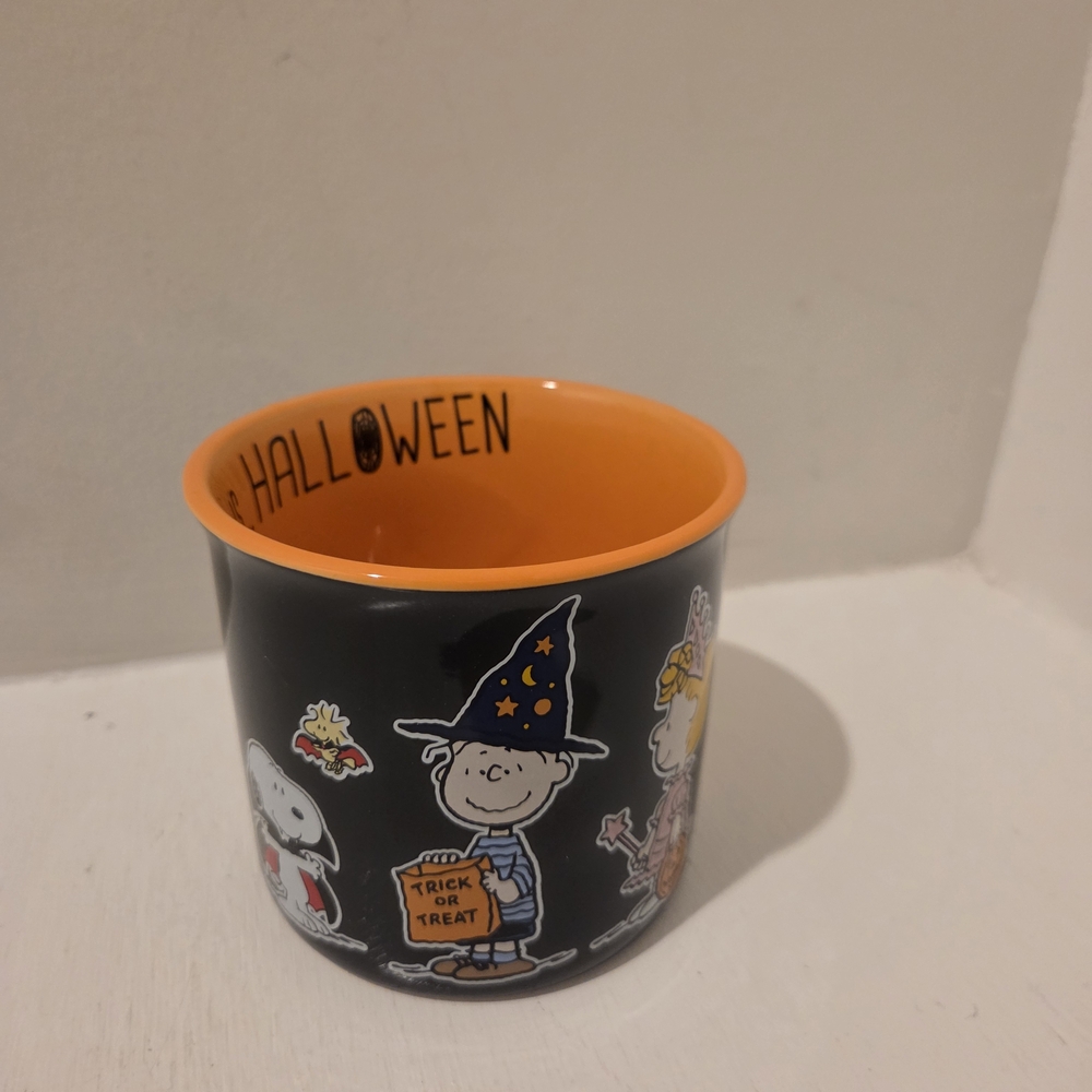 Peanuts Snoopy And Gang Trick Or Treating Halloween Mug. Black and Orange
